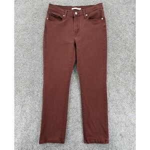 Levis Jeans Womens 6 Red‎ Terracotta Straight Crop Mid Rise Autumn Fall Classic